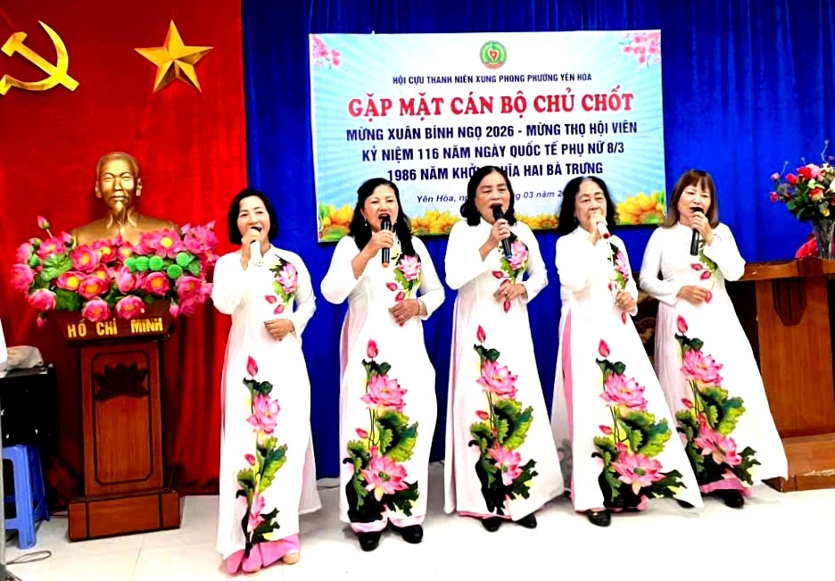GẶT MẶT CÁN BỘ CHỦ CHỐT HỘI CỰU TNXP PHƯỜNG YÊN HÒA, THÀNH PHỐ HÀ NỘI: MỪNG XUÂN MỚI BÍNH NGỌ, CHÚC THỌ HỘI VIÊN VÀ KỶ NIỆM NGÀY QUỐC TẾ PHỤ NỮ 8-3